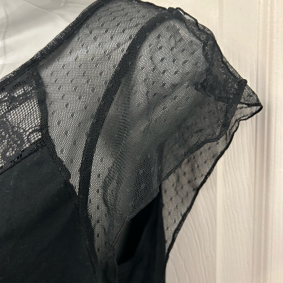 Vintage Gap, Black Lace Topped Shirt, Sz L - Picture 3 of 9
